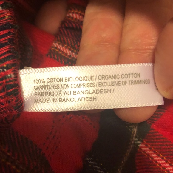 Red tartan organic cotton cabin lounge check pants NWT - Picture 6 of 11